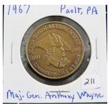 1967 PAOLT, PA - MAJ. GEN. ANTHONY WAYNE MEDAL