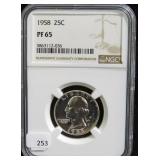 1955 WASHINGTON SILVER QUARTER - NGC GRADED: