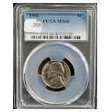 1956 JEFFERSON NICKEL - PCGS GRADED: MS 66