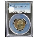 1974-S WASHINGTON QUARTER - PCGS GRADED: PROOF 69