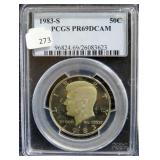 1983-S KENNEDY HALF DOLLAR - PCGS GRADED: PROOF 69