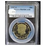1987-S KENNEDY HALF DOLLAR - PCGS GRADED: PROOF 69