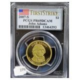 2007-S JOHN ADAMS PRESIDENTIAL DOLLAR - PCGS GRADE