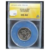 2016 WASHINGTON QUARTER "SHAWNEE" - ANACS GRADED: