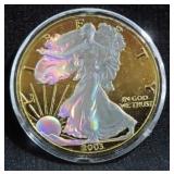 2003 GOLD PLATED - REVERSE SILVER EAGLE
