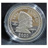 2000 PROOF LEIF ERICSON MILLENNIUM SILVER DOLLAR