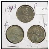 1943-P, D & S STEEL CENTS