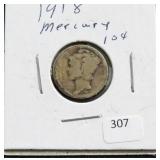 1918 MERCURY DIME