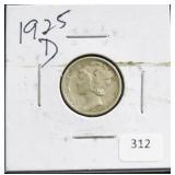 1925-D MERCURY DIME