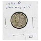 1941-D MERCURY DIME