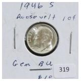 1946-S ROOSEVELT DIME - BU