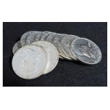 11 FRANKLIN HALF DOLLARS - VARIOUS DATES