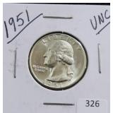 1951 WASHINGTON QUARTER - BU