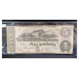 1863 $5 CONFEDERATE NOTE