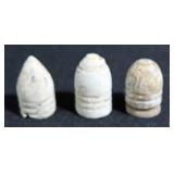 3 CIVIL WAR BULLETS