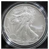 2008 UNC SILVER EAGLE WITH BOX AND COA
