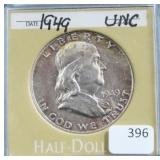 1949 UNC FRANKLIN HALF DOLLAR