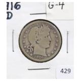 1916-D BARBER QUARTER