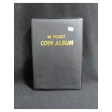 60 POCKET COIN ALBUM WITH 27 COINS