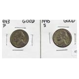 2 SILVER WAR NICKELS