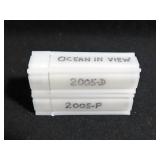 2 ROLLS "OCEAN IN VIEW" NICKELS - 2005-P & D