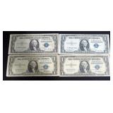 4 SERIES 1935 $1 SILVER CERTIFICATES