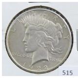 1922 PEACE SILVER DOLLAR