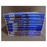 2000 - 2008 STATE QUARTER PROOF SETS - 9 SETS