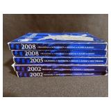 5 STATE QUARTER PROOF SETS - 2-2002, 2005, 2-2008