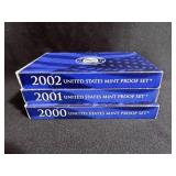 3 PROOF SETS - 2000 - 2002