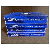 4 PROOF SETS - 2005 - 2008