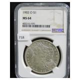 1902-O MORGAN SILVER DOLLAR - NGC GRADED: MS 64