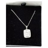 ELEGANT DIAMOND BAGUETTE NECKLACE 10K WHITE GOLD