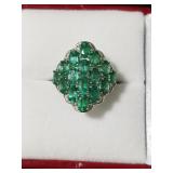 8.24CT GENUINE ZAMBIAN EMERALD DIAMOND RING