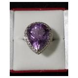 24CT GENUINE PEAR CUT AMETHYST