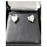 LARGE DIAMOND HEART EARRINGS