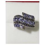 5CT GENUINE TANZANITE DINNER RING SIZE 7 1/2