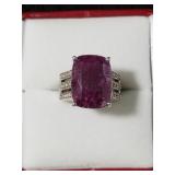 14CT GENUINE RUBY ESTATE RING SIZE 6