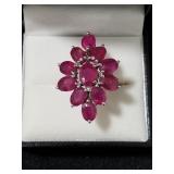 13.17CT GENUINE RUBY ESTATE RING SIZE 9