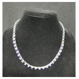 24CT NEAR FLAWLESS CREATED SAPPHIRE NECKLACE