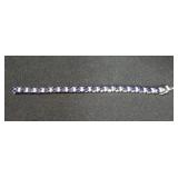 14CT NEAR FLAWLESS CREATED SAPPHIRE BRACELET