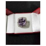 24CT GENUINE LAVENDER AMETHYST RING SIZE 7