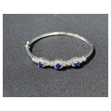 4CT CREATED SAPPHIRE BANGLE BRACELET