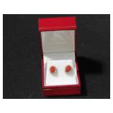 GENUINE MEXICAN FIRE OPAL EARRINGS