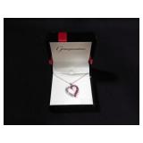 3CT CREATED RUBY HEART NECKLACE