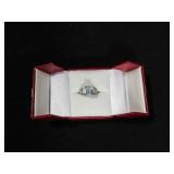 4.12CT GENUINE BLUE TOPAZ ESTATE RING SIZE 5 ¼