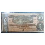 1864 CONFEDERATE $10.00 BILL