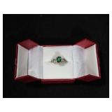 1.50CT CREATED EMERALD RING SIZE 7 ¼