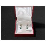 3CT CREATED EMERALD EARRINGS