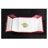 4.12CT CREATED YELLOW SAPPHIRE RING SIZE 7